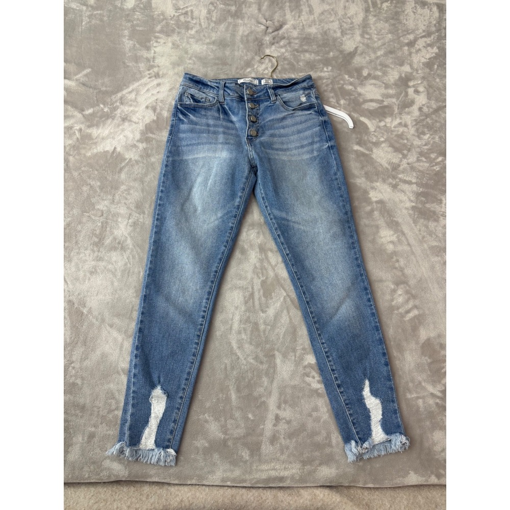 KanCan Signature Mid-Rise Ankle Skinny Jeans Distressed Blue Size 28 VBK1896A